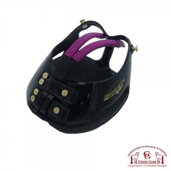 Scootboot Muddy mit Brombeere Neoprenpolster und schwarzem Mudstrap